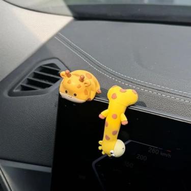 Imagem de Decoração de painel de carro girafa fofa, decoração de painel de carro fofo decoração de espelho retrovisor de porta acessórios interiores para escritório em casa