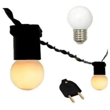 Imagem de Varal De Luz 20 Metros + 20 Lâmpadas De Led(Led Branco Quente 110v)