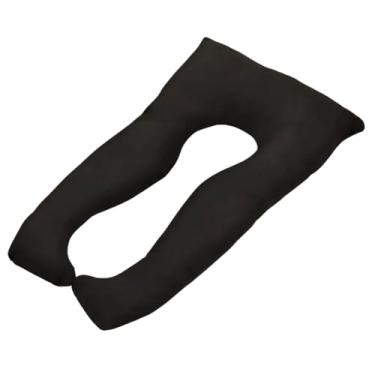 Imagem de Travesseiro para Gestante, 120 x 60 cm, Micropercal 200 Fios, Enchimento Siliconizado (Preto)