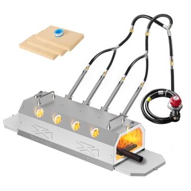Imagem de Nelyrho Forja a gás propano 1,426.7 °C, porta dupla, grande capacidade, equipamento portátil, ferramenta para fazer facas (aço inoxidável), ferrador de ferreiro, kits de soldagem a gás, kit de forja