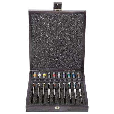 Imagem de Bergeon Conjunto de 9 chaves de fenda 55-606 30009 com 9 tubos com lâminas sobressalentes em caixa de madeira kit de reparo de relógio