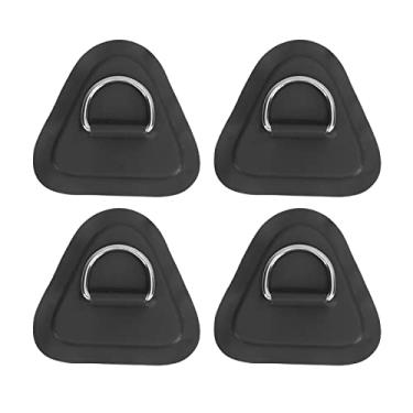 Imagem de MUNEFE 4 PCS BARCO INFLÍVEL D RINGS PACTH, Surfboard D Patch Patch, Aço inoxidável D Pad para barcos infláveis, balsas, tábuas verticais, etc. (Black)