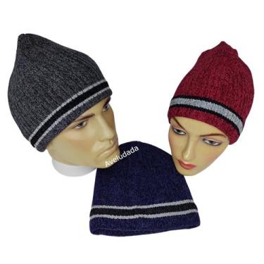 Imagem de 01 Touca Gorro Unissex Peluciada Interna Estilosa Veludo Cor Sortida -