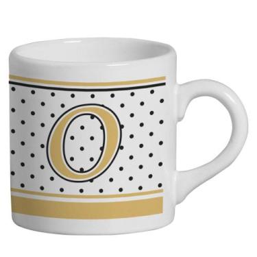 Imagem de Caneca Small Alfabeto Poá Branco 180ml - Cerâmica Regina