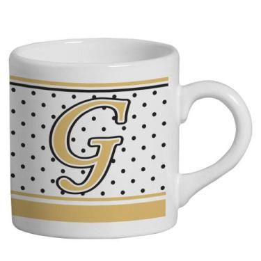 Imagem de Caneca Small Alfabeto Poá Branco 180ml - Cerâmica Regina