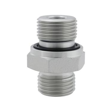 Imagem de Create idea Adaptador de aço reto de 3/20.3 cm BSPP para DIN L10 M16x1.5 peça de substituição 5002L-10-06 compatível com mini escavadeira compatível com AGT