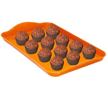 Imagem de Bandeja Neon Para Doces Brilha na Luz Negra 26x15cm (Laranja)