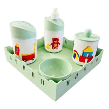 Imagem de Kit Higiene Baby Brinquedos Menino e Menina c/bandeja em MDF - Dóia Ki