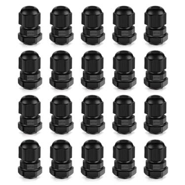 Imagem de CGELE Pacote Com 20 Conectores Ajustáveis À Prova D'Água Npt De 1/4" Para Prensa-Cabos, Cabo Alívio Tensão, Juntas Nylon Juntas…