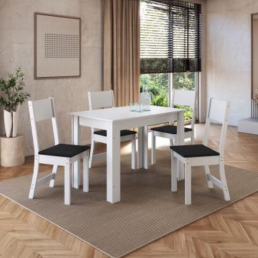 Imagem de Mesa de Jantar 4 Lugares Astana Branco/Preto - Pnr Móveis