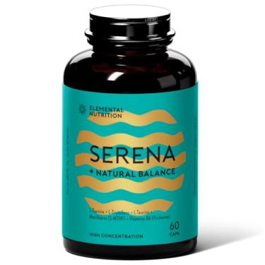 Imagem de Serena Natural Balance – L-Teanina, Triptofano, Taurina, Vitamina B6 e Ácido Fólico – Relaxamento, Equilíbrio Emocional e Bem-Estar – 60 Cápsulas – Elemental Nutrition
