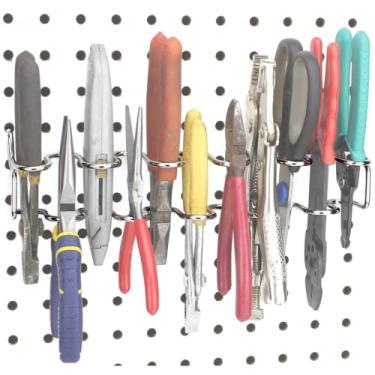 Imagem de Suporte para alicates Pegboard – Comporta 11 alicates por rack – Ganchos para qualquer placa de pinos – Acessórios para organização de placas para sua bancada, garagem, galpão de ferramentas ou sala de artesanato – ou acessório organizador de tesouras