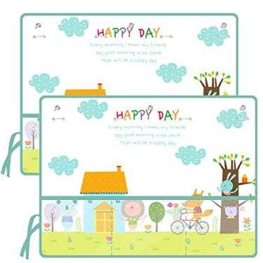 Imagem de Protetor solar de carro para bebês e crianças, pacote com 2 protetores de cortina de janela lateral do carro, protege contra o brilho do sol, raios UV, brilho do interior do carro, bloqueador solar (Happy Day)