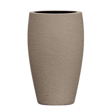 Imagem de Vaso Fibra De Vidro Grande Texturizado Atenas G 90cm (Amendôa Fosco)
