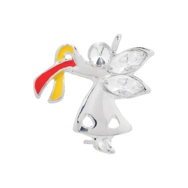 Imagem de Alfinetes de fita de conscientização Angel By My Side - mostram suporte para várias causas - Disponível em uma variedade de cores, 1 Piece, Prata esterlina, Sem Pedra Preciosa
