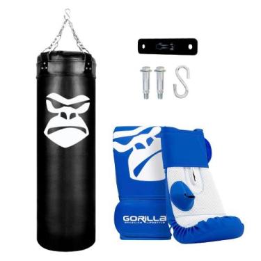 Imagem de Saco De Pancada Profissional Treino Boxe 90Cm + Luva Bate Saco Pro Mua