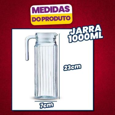 Imagem de Kit 2 Jarras De Vidro Suíça 1 Litro Jarra Para Suco Água Vidro Resiste