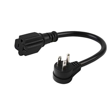 Imagem de Cabo adaptador de plugue de ângulo reto (ângulo baixo) 15 Amp 20 Amp listado pela UL 14AWG (1 perna) NEMA 5-15P - 5-15/20R (pente 20 Amp T Blade) 15 Amp Home Plug 20 Amp T-Blade Cabo de alimentação CA