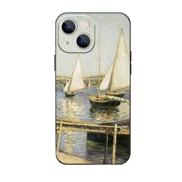 Imagem de Capa para iPhone 15 à prova de choque, barcos à vela em Argenteuil Capa de telefone paisagem impressionista, famosa capa de impressão de belas artes
