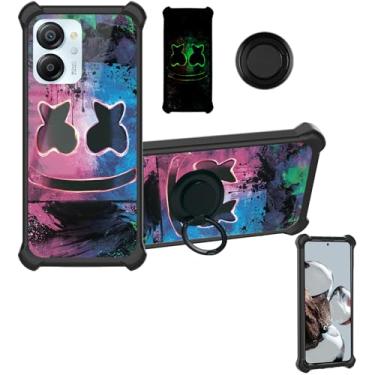 Imagem de Aroepurt Capa para celular Oscal Modern 8 compatível com Blackview Color 8 [PC rígido + silicone macio][suporte para anel] [efeito luminoso] YGH-BQ