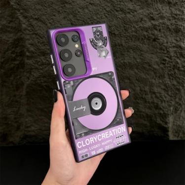 Imagem de MVVKKY para Samsung S23 FE Retro Record Player Plating Phone Case Pc Cover (para Samsung S23 FE/CD roxo)