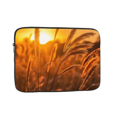Imagem de Capa para laptop feminina para notebook nascer do sol sobre grama alta capa fina para laptop capa protetora à prova de choque para notebook bolsa para laptop 13 polegadas