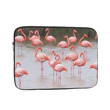 Imagem de Capa para laptop flamingos rosa bolsa para laptop à prova de choque capa protetora para notebook capa para laptop 13 polegadas
