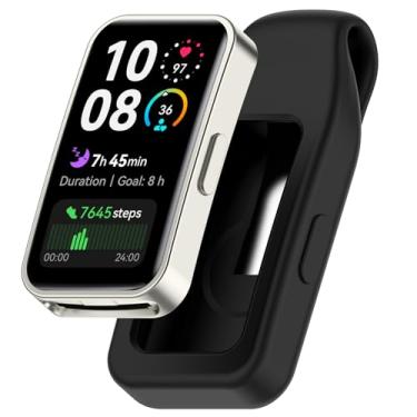 Imagem de Disscool Fivela universal compatível com Huawei Band 10/9/8 pulseira de substituição antiderrapante segura, pulseira esportiva, clipe de material de silicone macio durável para natação e corrida