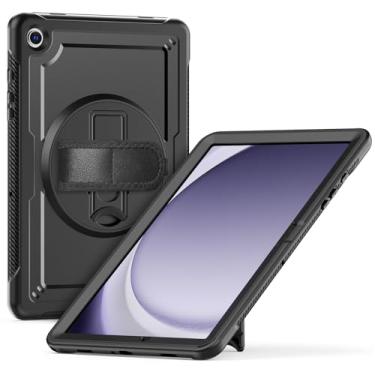 Imagem de Capa para Samsung Galaxy Tab A9+ Plus 11 polegadas, design leve à prova de choque com suporte para lápis/protetor de tela/alça de mão giratória, capa protetora para tablet (SM-X210 / SM-X216 / SM-X218