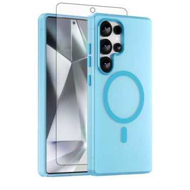 Imagem de Asuwish Capa de telefone para Samsung Galaxy S25 Ultra 5G, compatível com Magsafe Magnetic, protetor de tela, capa protetora à prova de choque traseira fosca translúcida S25Ultra 25S S 25 25Ultra 6,9