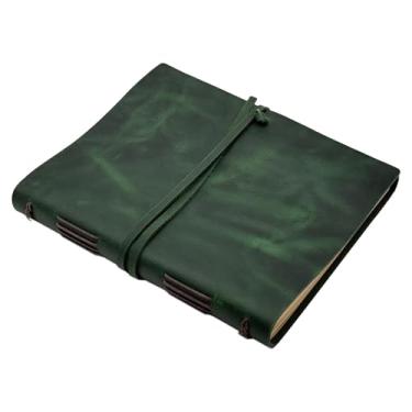 Imagem de Large Notebook Journal - Genuine Leather Journals for Writing A4 Size Diary 8x10 Inch, Notepad For Women and Man, Gifts,Work,Travel Dark Green