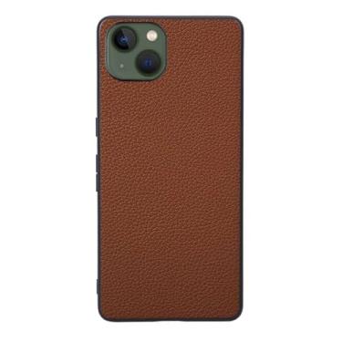 Imagem de Capas Compatível com VIVO iQOO Z1（(5G),Design de grão levantado de superfície,Proteção contra queda,Anti impressão digital,Anti arranhões,Aparência de couro de imitação de plástico macio-Brown