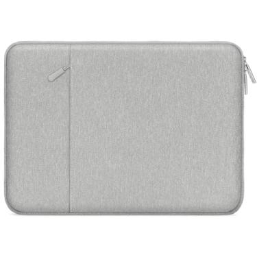 Imagem de YSCLBAHUKE Capa para laptop de 13 polegadas para MacBook Air M4 M3 M2 M1 (2025-2018) e MacBook Pro M2 M1 (2025-2016), bolsa vertical de poliéster para computador com bolso, cinza