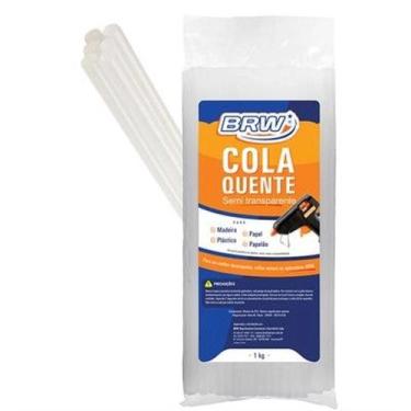 Imagem de Bastão De Cola Quente Grosso 11,2mm x 30cm Pacote com 1Kg BRW