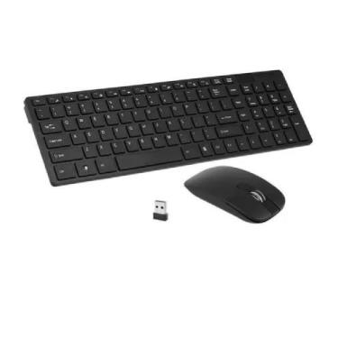 Imagem de Kit Teclado E Mouse Sem Fio Wireless 2.4ghz 3200dpi Com Capa Silicone 