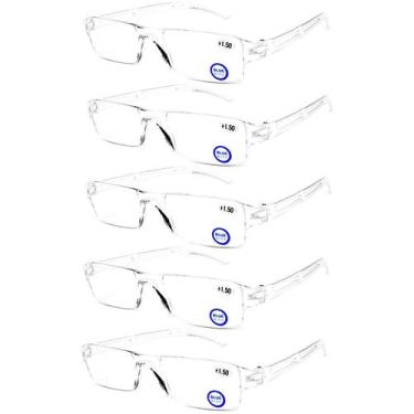 Imagem de Óculos de leitura AQWANO Blue Light Blocking, pacote com 5 unidades e 