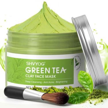Imagem de Máscara facial SHVYOG Green Tea Clay com lama vulcânica para poros