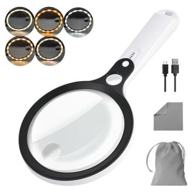 Imagem de Lupa BASEJKCO com 48 luzes LED 10X 20X 45X