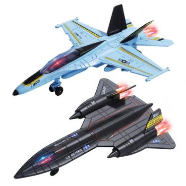Imagem de Avião de brinquedo HOLYFUN Double Metal Fighter Army com som e luz