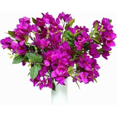 Imagem de Kit 10 Galhos  Flores Bouganville 76cm Roxo Artificiais - La Caza Stor
