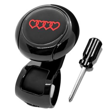 Imagem de Love Heart - Botão giratório para volante, antiderrapante universal - adequado para carros, caminhões, barcos, trator de ônibus e mais