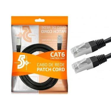 Imagem de Cabo de rede patch cord cat6 ftp 5m preto blindado - CHISCE5+