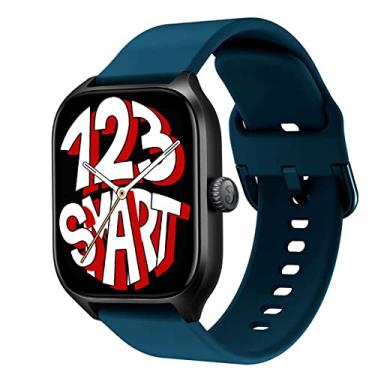 Imagem de Pulseira de Silicone Fecho Colorido Marca 123Smart Compativel com GTS4 A2168 GTS 4 Mini A2176 GTS 1 A1914 GTS2 A1969 GTS 2 Mini A2018 GTS 3 A2035 GTS3 Bip BIP U BIP 3 Cheetah Square Active 1 E 2 - Azul-petróleo