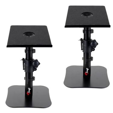 Imagem de Tlingt Par De Suportes Para Alto-Falantes Mesa, Conjunto 2 Monitor, Bandeja Metal 6,7" X 7,9", Base Plana Compatível Com Qualquer Ideal Monitor 3 A 4 Polegadas, Estante