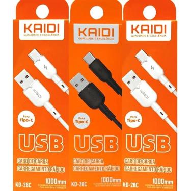 Imagem de 2X Kit 10 Cabos Usb Carregador Tipo C Rápido Kaidi