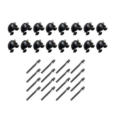 Imagem de Kit 16 Canoas Tom Caixa Preta 19.05 + 16 Parafuso 51X6Mm M6