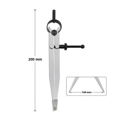 Imagem de Compasso Ajustável De Aço Com Trava, Medidor De Espaçamento S M L, Div