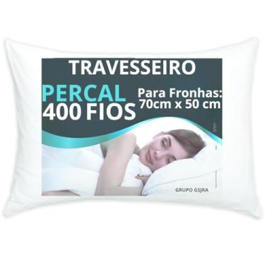 Imagem de Travesseiro MicroPercal 400 Fios, 50x70x20 cm, Fibra Siliconada, Antialérgico