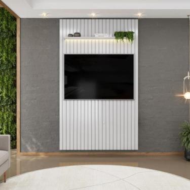 Imagem de Painel para TV até 60 Polegadas Ripado com LED DJ Móveis Trento 143 Ba