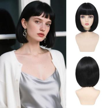 Imagem de Peruca Refined Hair Black Bob 30 cm Sintética Resistente ao Calor